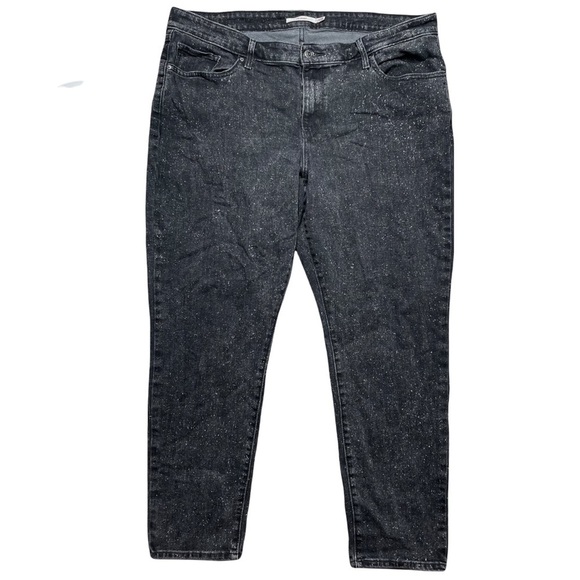 Levi’s 711 Skinny women’s washed black speckled jeans size 20W - Picture 5 of 5